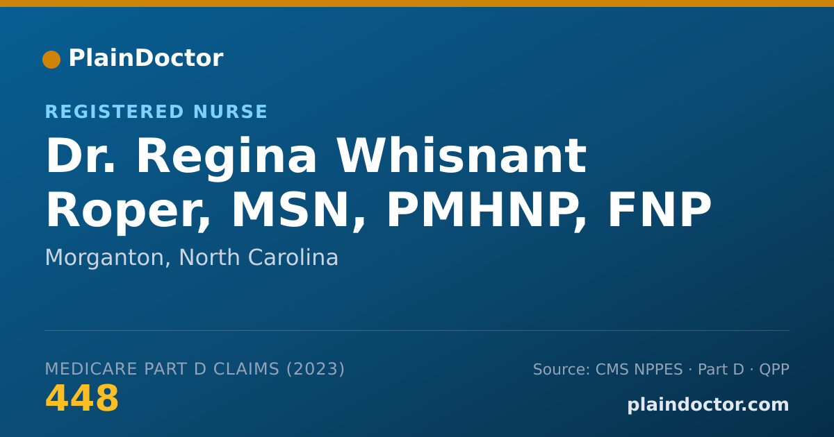 Shareable card for Regina Whisnant Roper, MSN, PMHNP, FNP - Registered Nurse, Morganton, NC