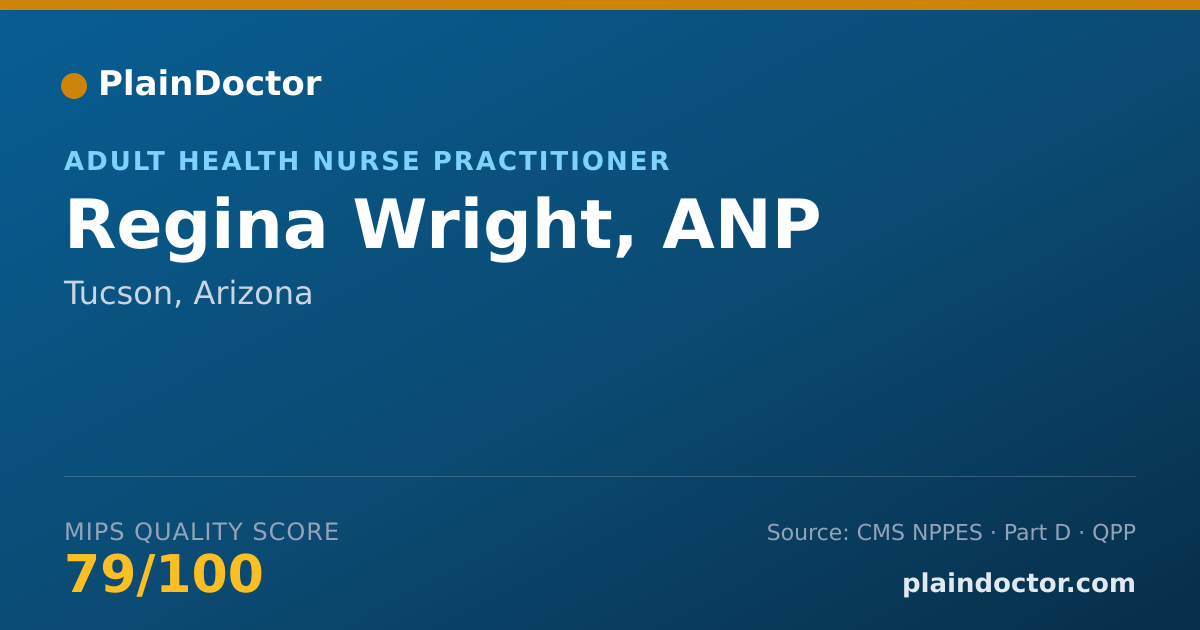 Shareable card for Regina Wright, ANP - Adult Health Nurse Practitioner, Tucson, AZ
