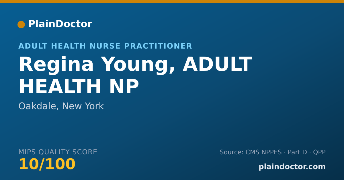 Shareable card for Regina Young, ADULT HEALTH NP - Adult Health Nurse Practitioner, Oakdale, NY