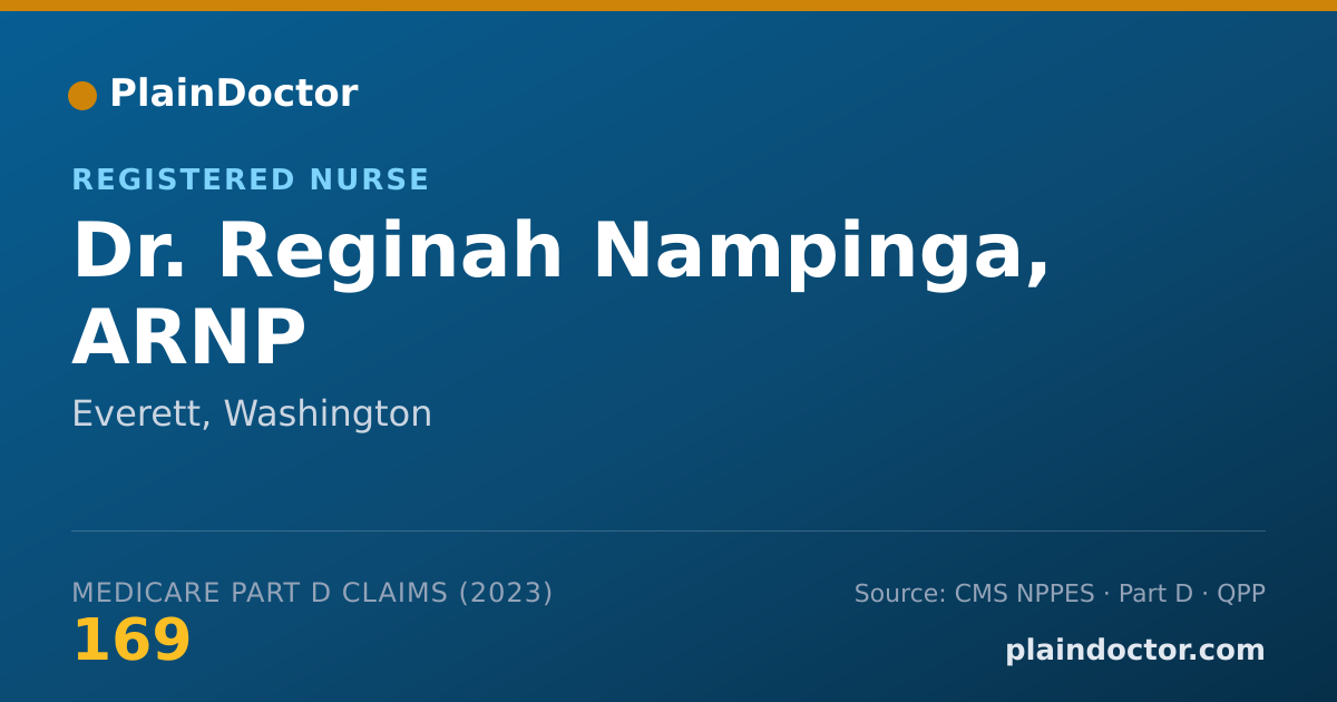 Shareable card for Reginah Nampinga, ARNP - Registered Nurse, Everett, WA