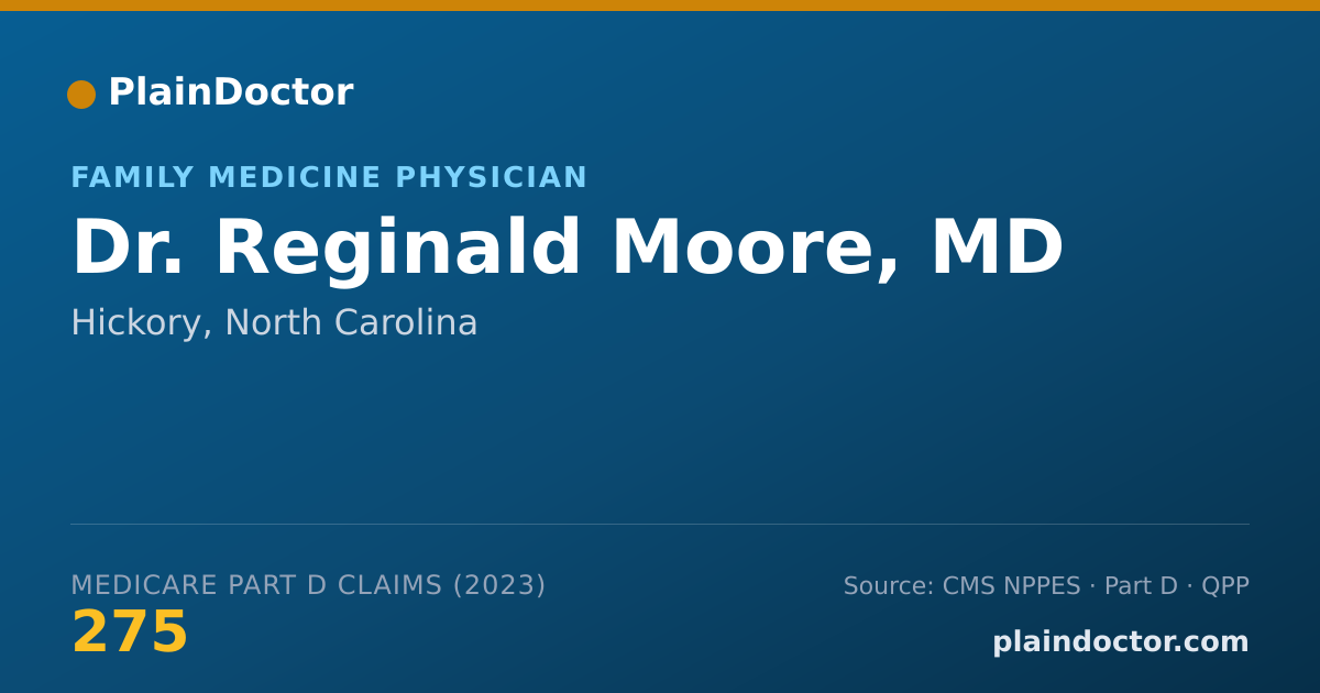 Shareable card for Reginald Moore, MD - Family Medicine Physician, Hickory, NC