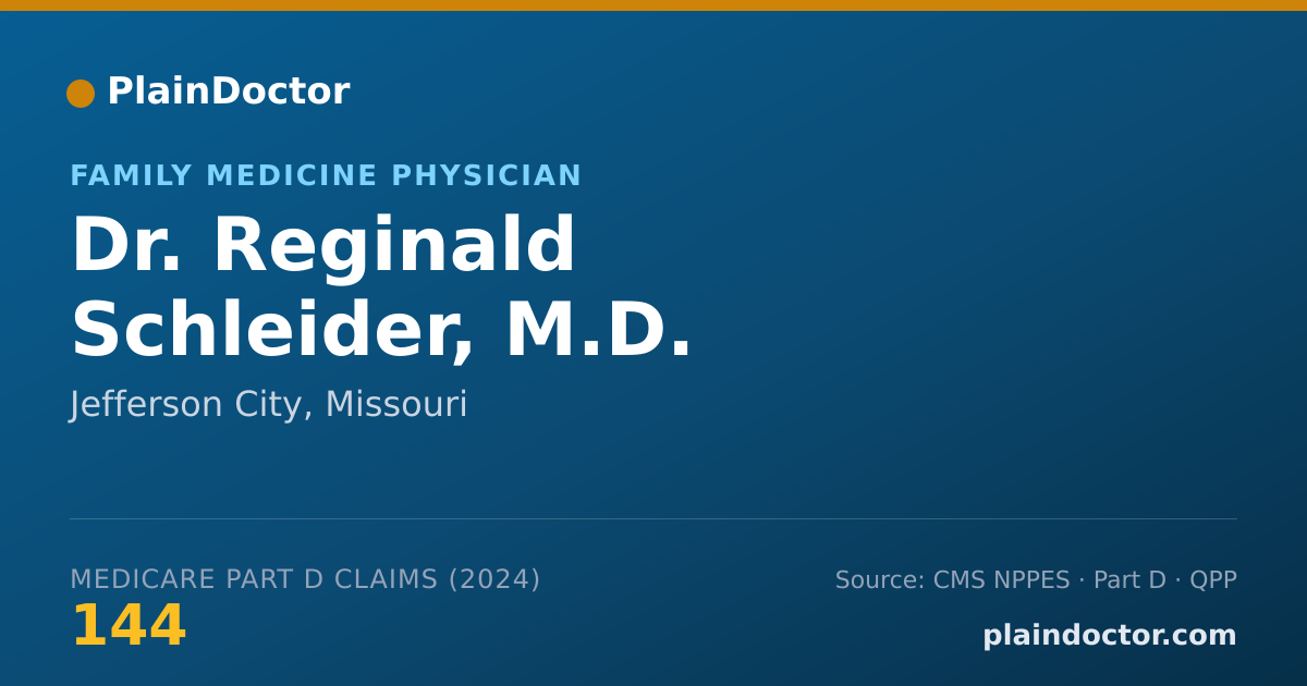 Shareable card for Reginald Schleider, M.D. - Family Medicine Physician, Jefferson City, MO