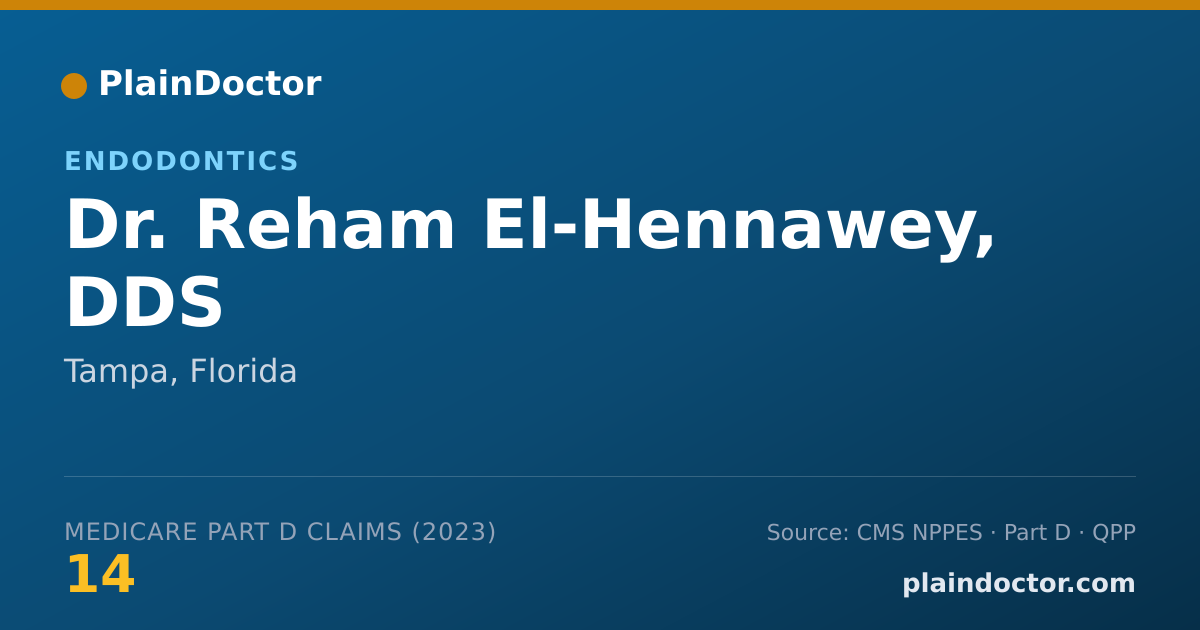 Shareable card for Reham El-Hennawey, DDS - Endodontics, Tampa, FL