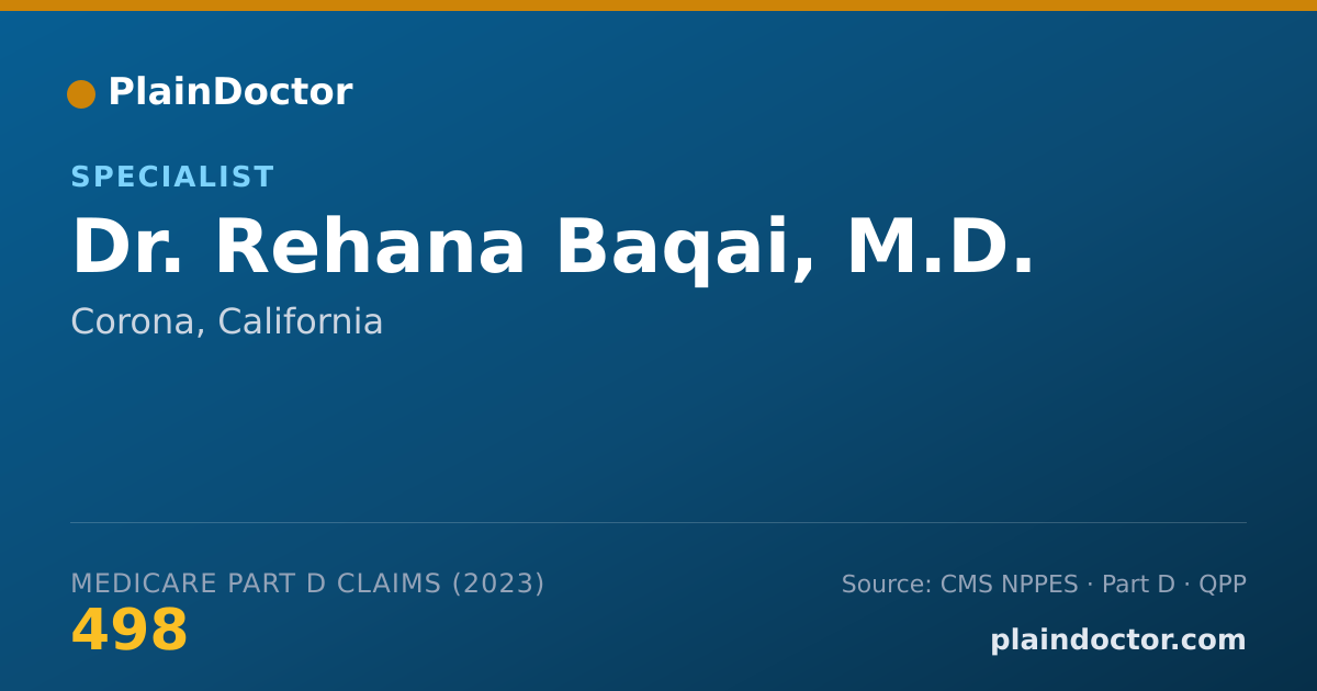 Shareable card for Rehana Baqai, M.D. - Specialist, Corona, CA