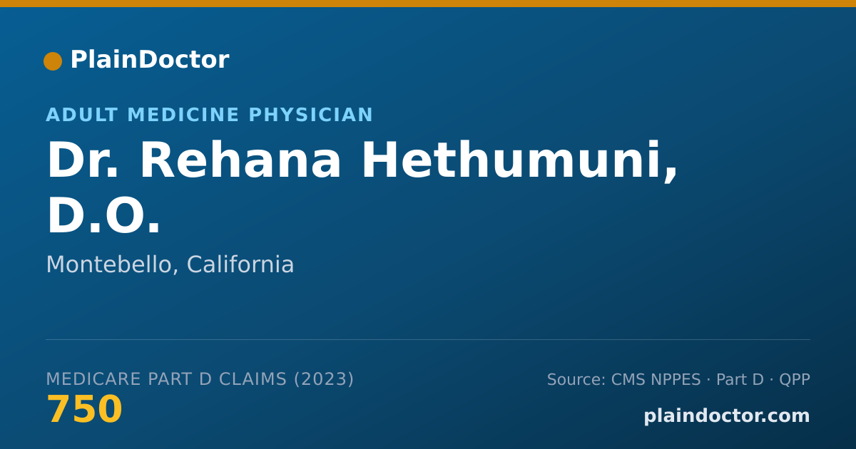 Shareable card for Rehana Hethumuni, D.O. - Adult Medicine Physician, Montebello, CA