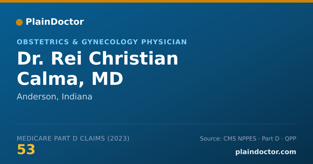 Shareable card for Rei Christian Calma, MD - Obstetrics & Gynecology Physician, Anderson, IN
