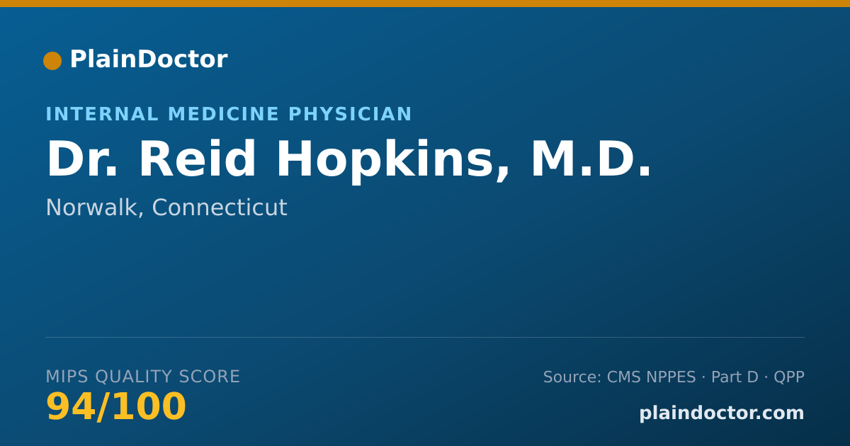 Shareable card for Reid Hopkins, M.D. - Internal Medicine Physician, Norwalk, CT