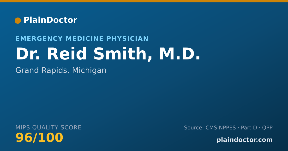 Shareable card for Reid Smith, M.D. - Emergency Medicine Physician, Grand Rapids, MI