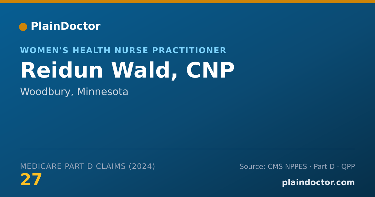 Shareable card for Reidun Wald, CNP - Women's Health Nurse Practitioner, Woodbury, MN