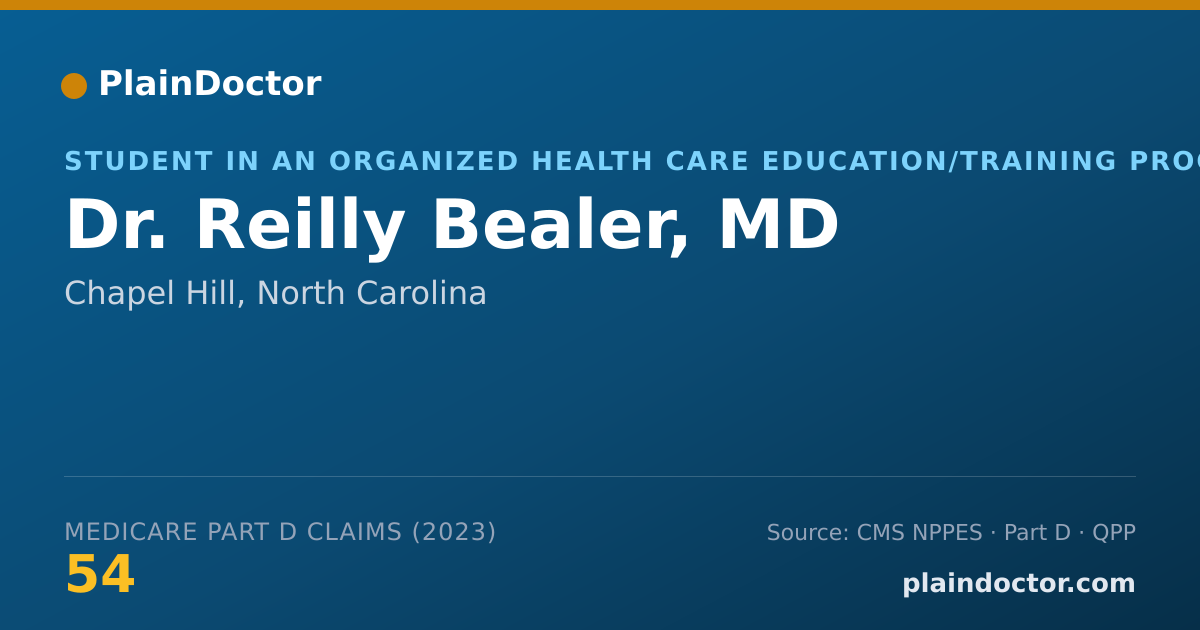 Shareable card for Reilly Bealer, MD - Student in an Organized Health Care Education/Training Program, Chapel Hill, NC