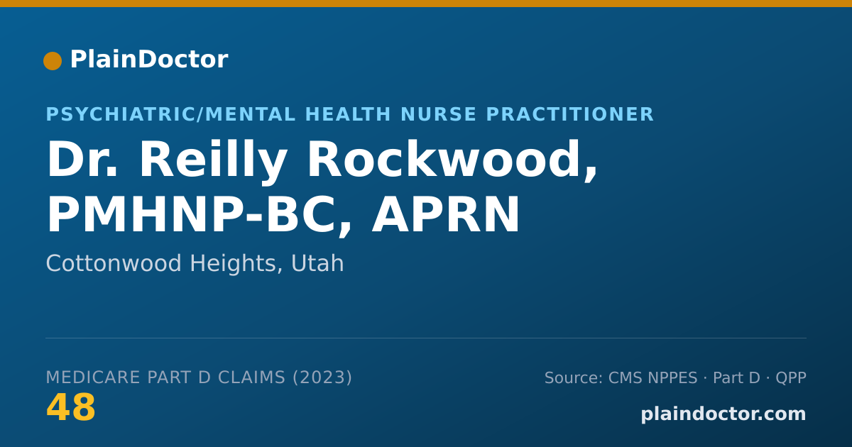 Shareable card for Reilly Rockwood, PMHNP-BC, APRN - Psychiatric/Mental Health Nurse Practitioner, Cottonwood Heights, UT