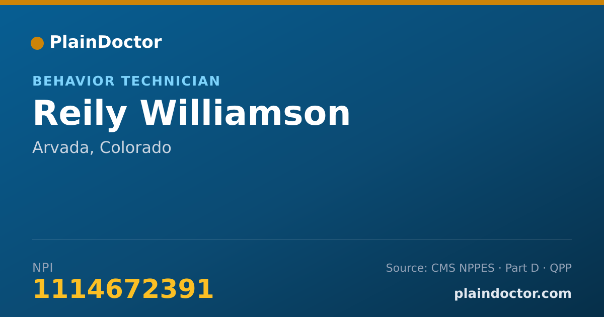 Shareable card for Reily Williamson - Behavior Technician, Arvada, CO