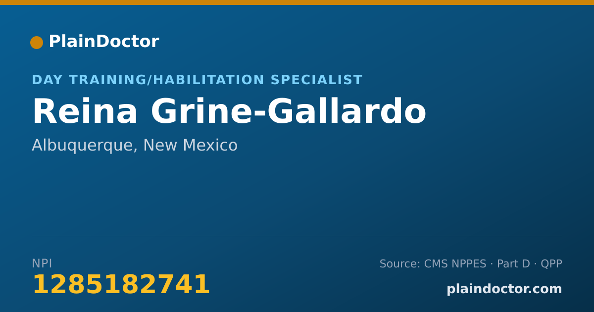 Shareable card for Reina Grine-Gallardo - Day Training/Habilitation Specialist, Albuquerque, NM
