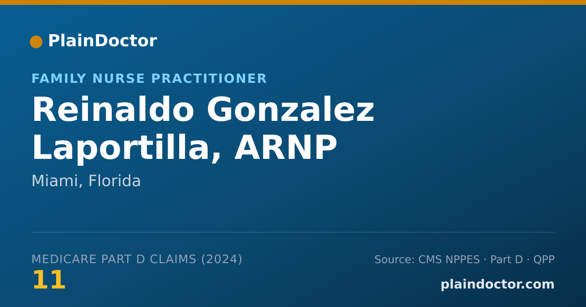 Shareable card for Reinaldo Gonzalez Laportilla, ARNP - Family Nurse Practitioner, Miami, FL
