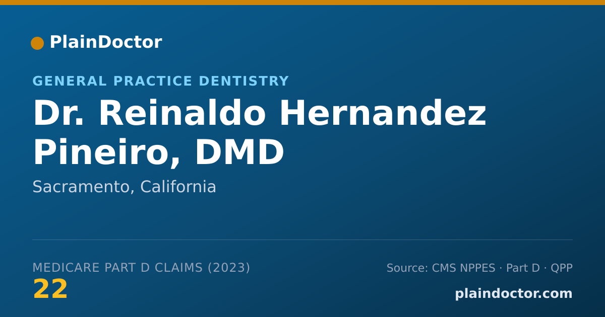 Shareable card for Reinaldo Hernandez Pineiro, DMD - General Practice Dentistry, Sacramento, CA