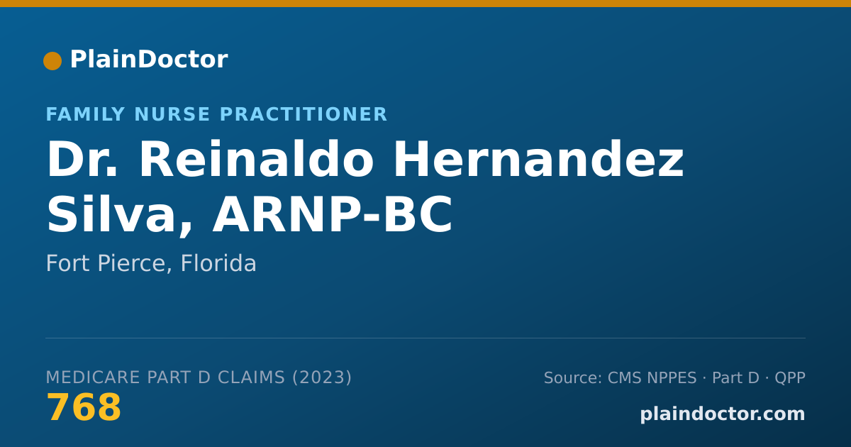 Shareable card for Reinaldo Hernandez Silva, ARNP-BC - Family Nurse Practitioner, Fort Pierce, FL
