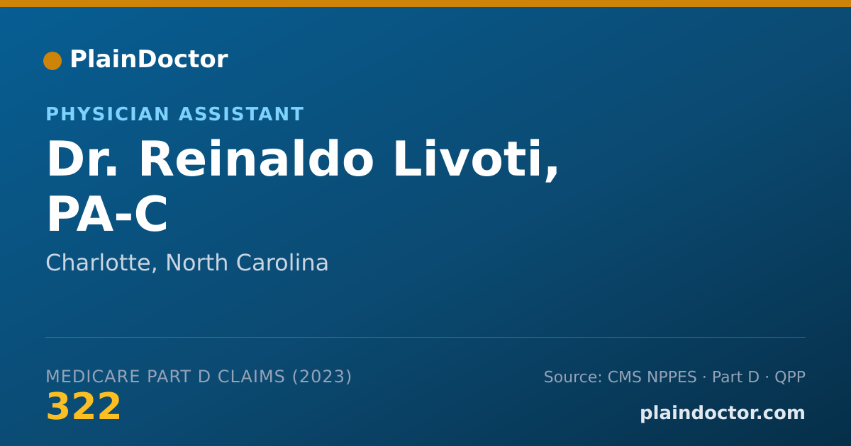 Shareable card for Reinaldo Livoti, PA-C - Physician Assistant, Charlotte, NC