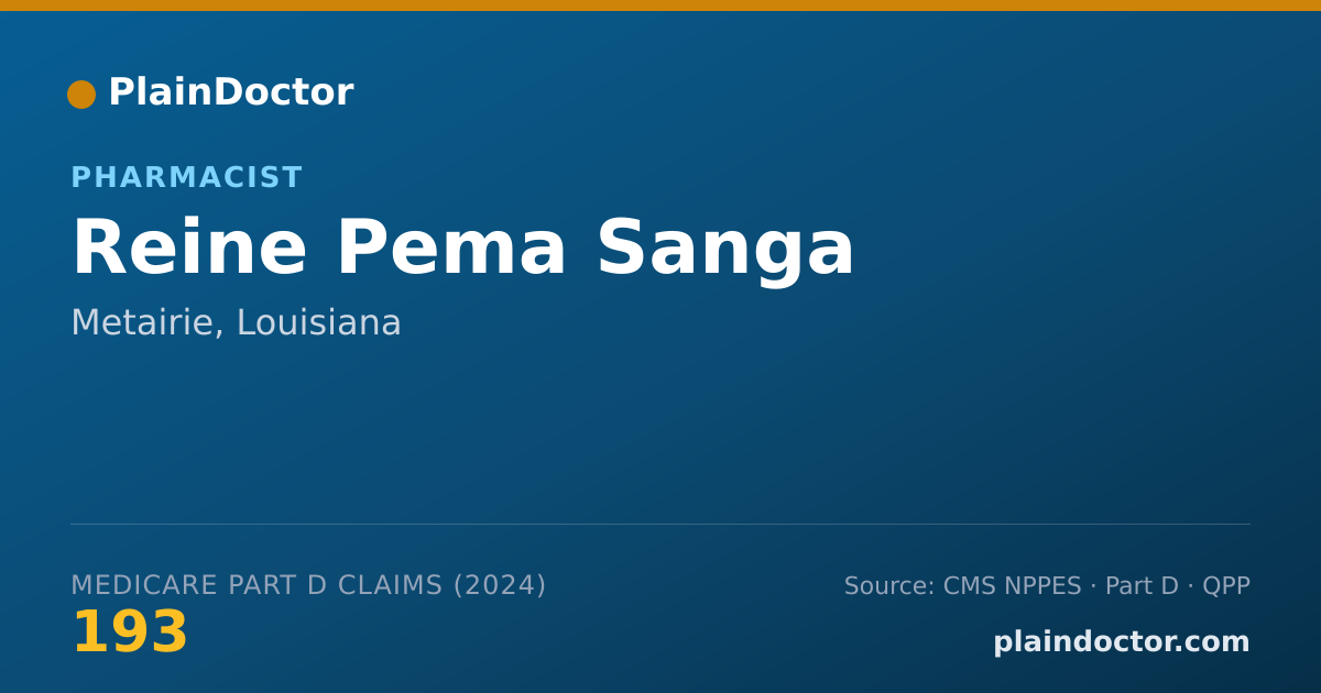 Shareable card for Reine Pema Sanga - Pharmacist, Metairie, LA