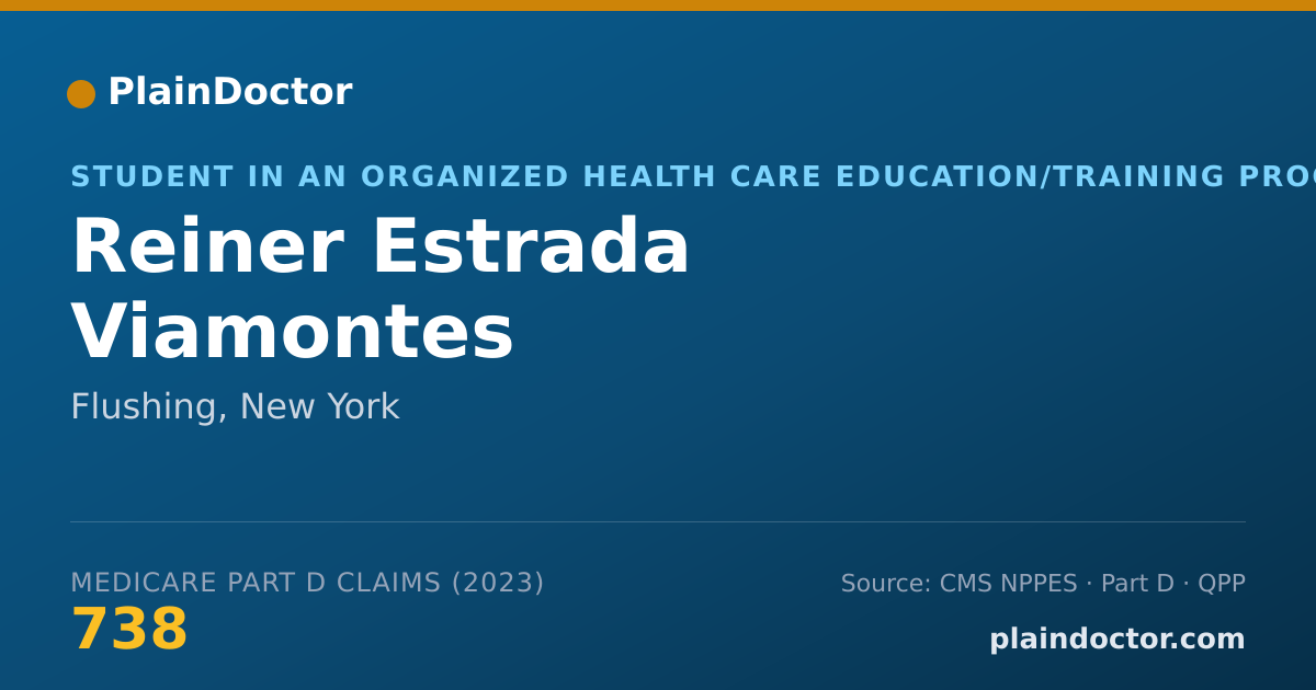 Shareable card for Reiner Estrada Viamontes - Student in an Organized Health Care Education/Training Program, Flushing, NY