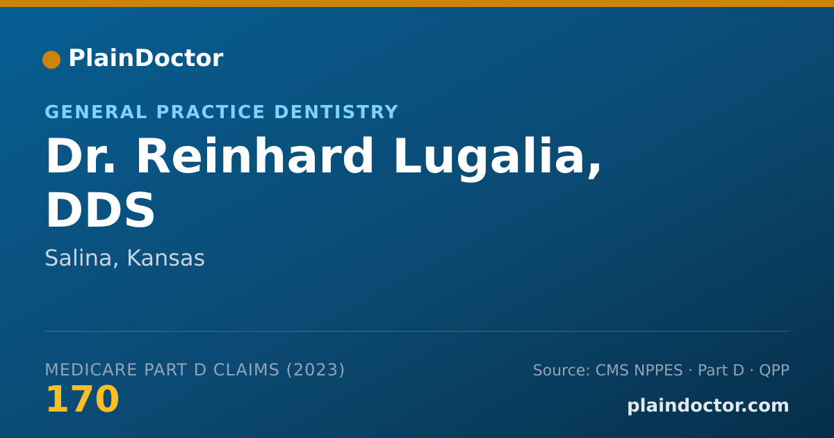 Shareable card for Reinhard Lugalia, DDS - General Practice Dentistry, Salina, KS