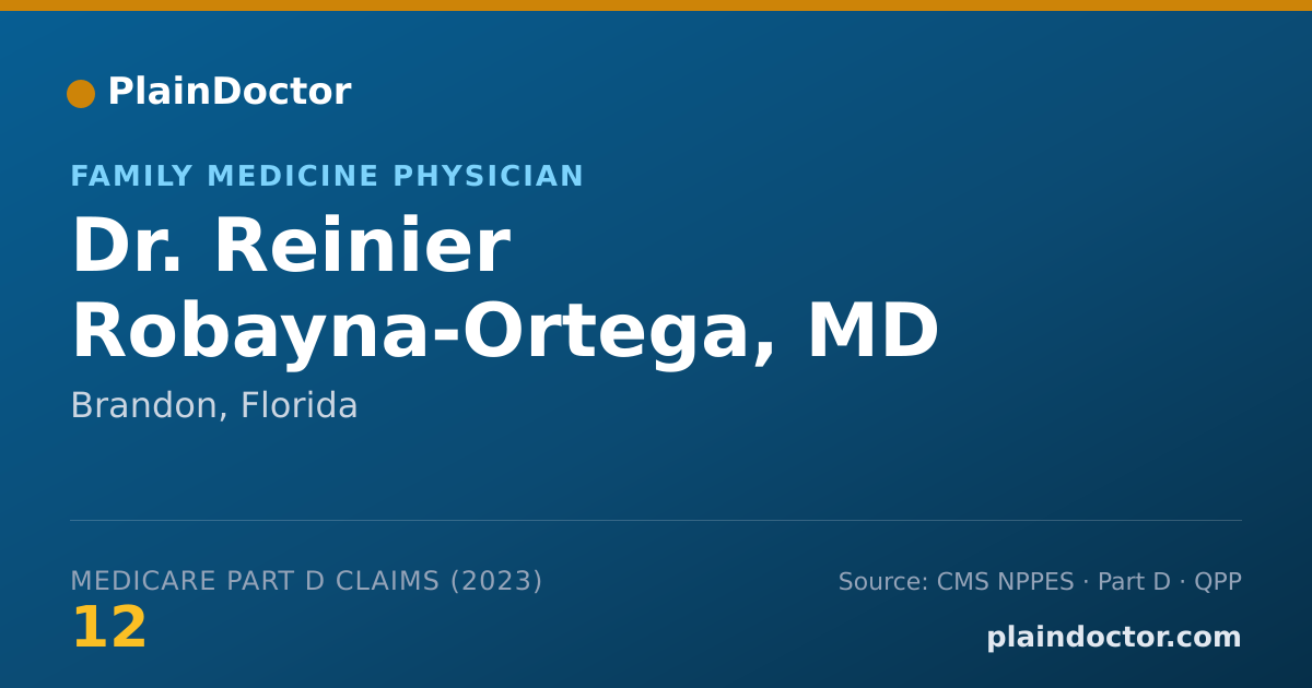Shareable card for Reinier Robayna-Ortega, MD - Family Medicine Physician, Brandon, FL