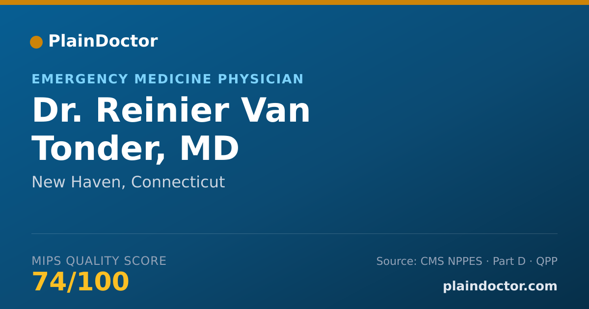 Shareable card for Reinier Van Tonder, MD - Emergency Medicine Physician, New Haven, CT