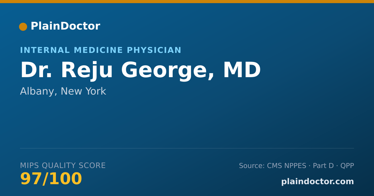 Shareable card for Reju George, MD - Internal Medicine Physician, Albany, NY