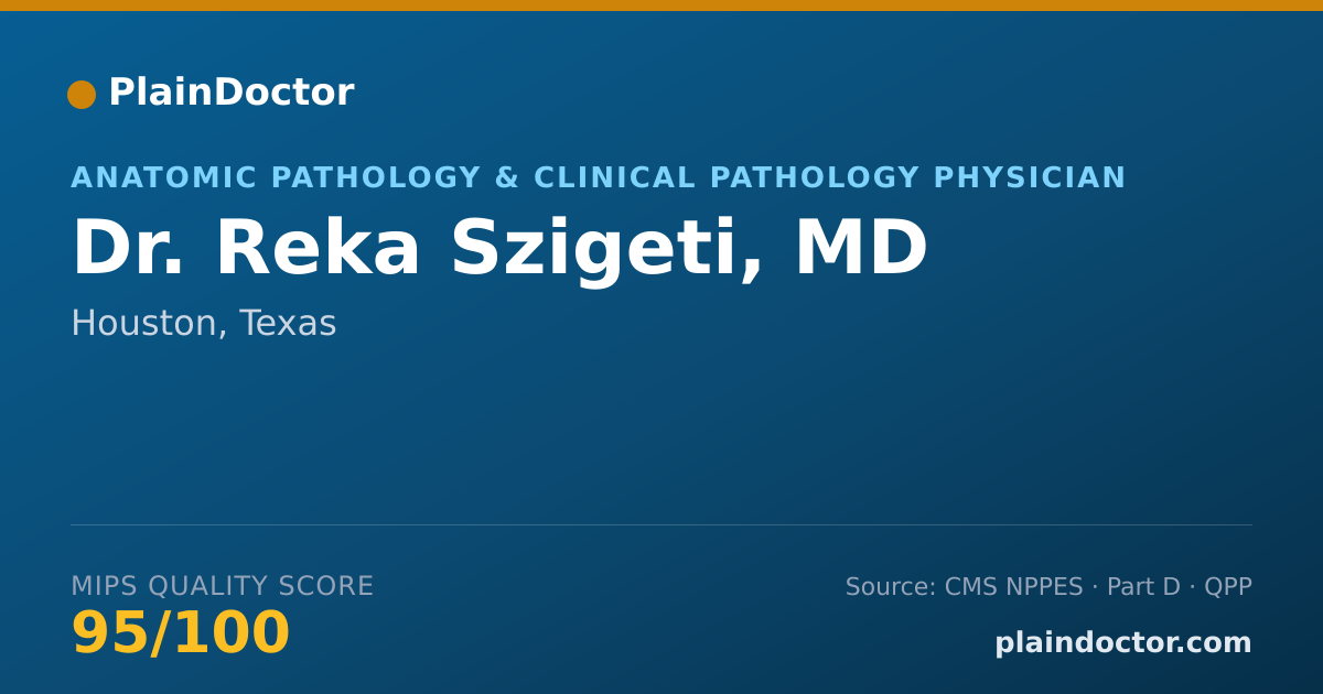 Shareable card for Reka Szigeti, MD - Anatomic Pathology & Clinical Pathology Physician, Houston, TX