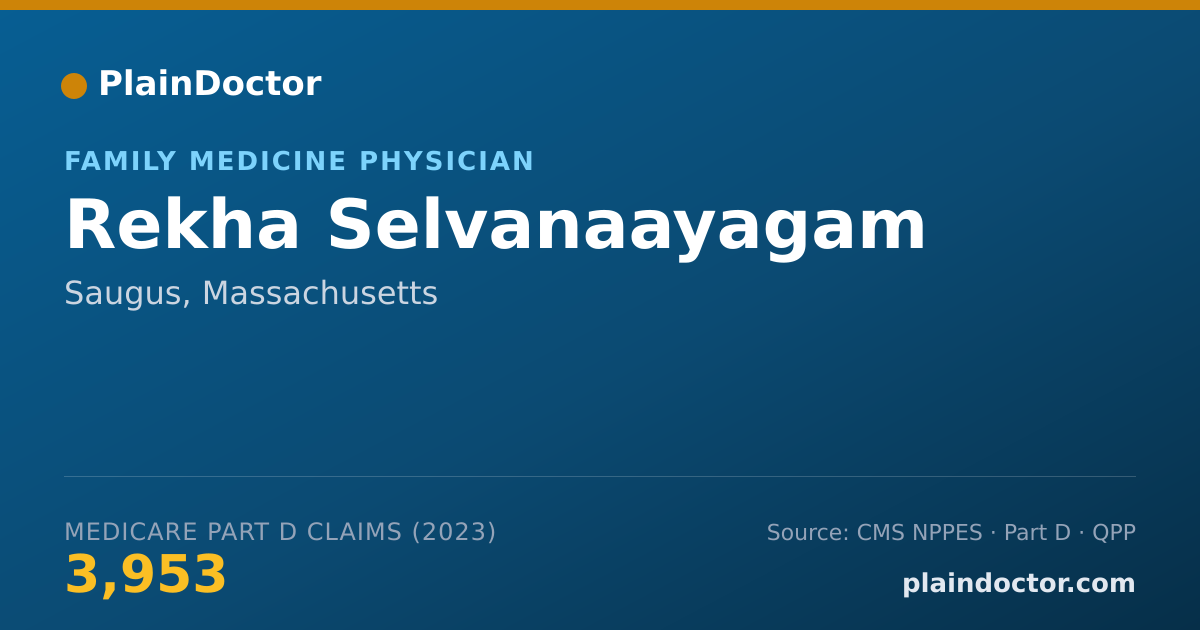 Shareable card for Rekha Selvanaayagam - Family Medicine Physician, Saugus, MA