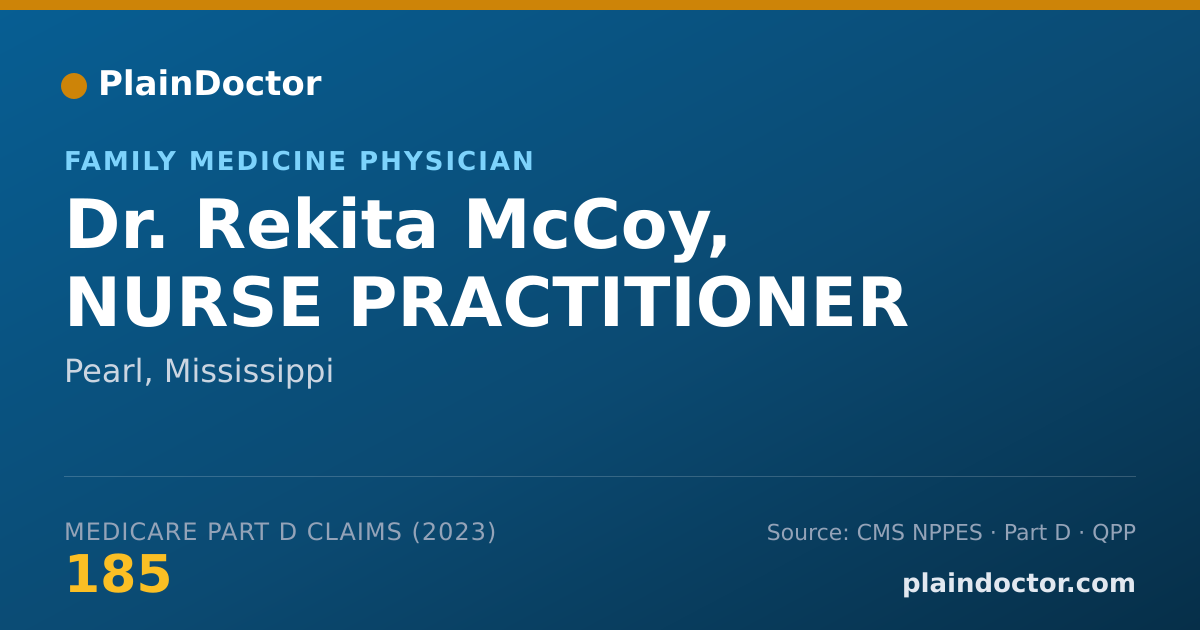 Shareable card for Rekita McCoy, NURSE PRACTITIONER - Family Medicine Physician, Pearl, MS