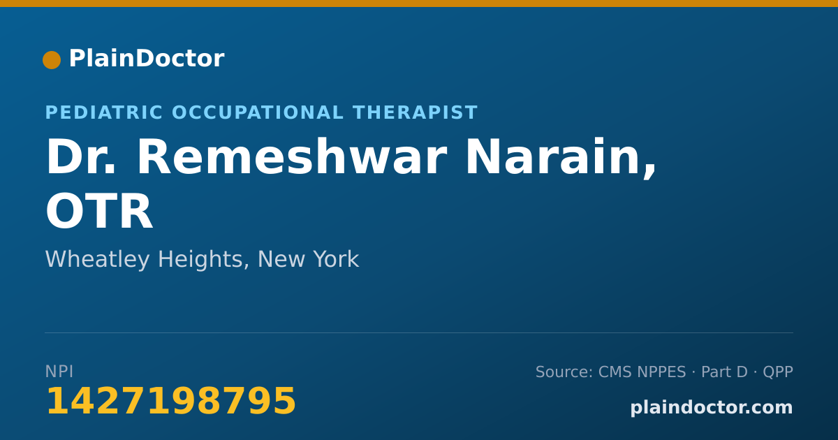 Shareable card for Remeshwar Narain, OTR - Pediatric Occupational Therapist, Wheatley Heights, NY