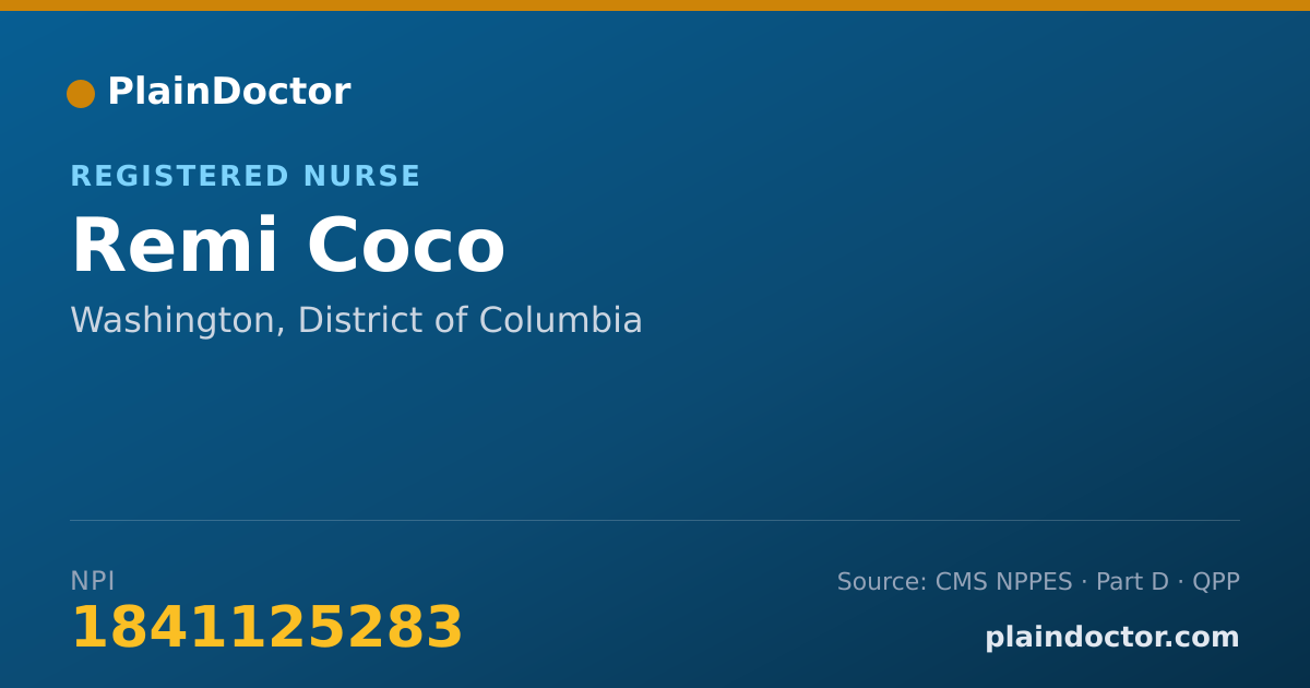 Shareable card for Remi Coco - Registered Nurse, Washington, DC