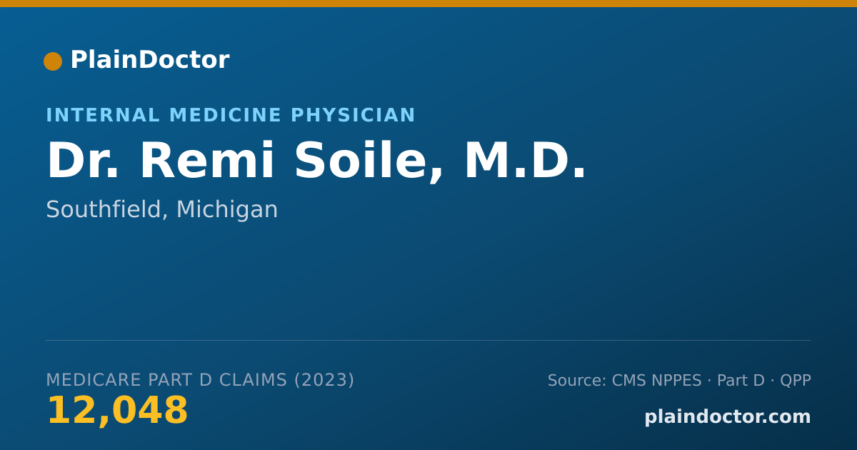 Shareable card for Remi Soile, M.D. - Internal Medicine Physician, Southfield, MI