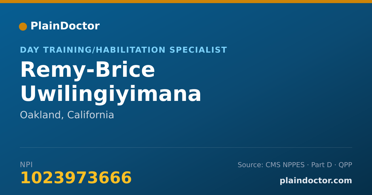 Shareable card for Remy-Brice Uwilingiyimana - Day Training/Habilitation Specialist, Oakland, CA