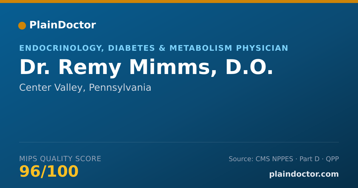 Shareable card for Remy Mimms, D.O. - Internal Medicine Physician, Center Valley, PA