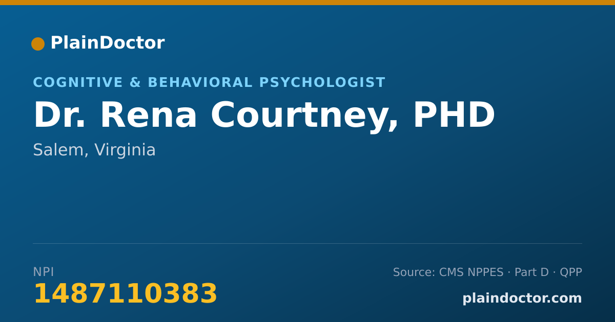 Shareable card for Rena Courtney, PHD - Cognitive & Behavioral Psychologist, Salem, VA