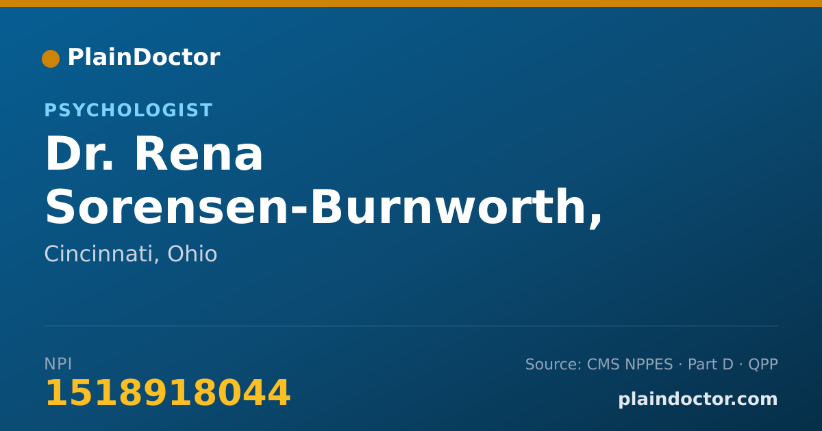 Shareable card for Rena Sorensen-Burnworth, PH.D. - Psychologist, Cincinnati, OH