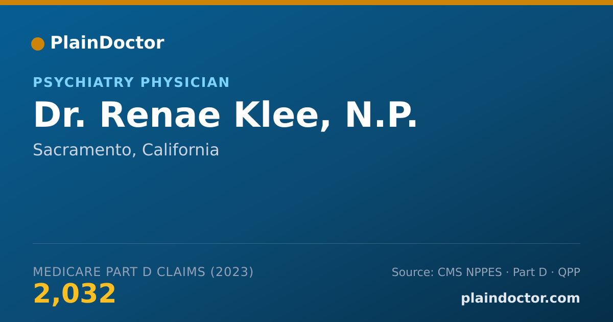 Shareable card for Renae Klee, N.P. - Psychiatry Physician, Sacramento, CA