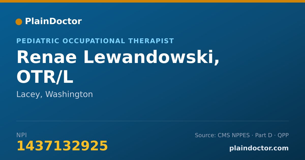 Shareable card for Renae Lewandowski, OTR/L - Pediatric Occupational Therapist, Lacey, WA