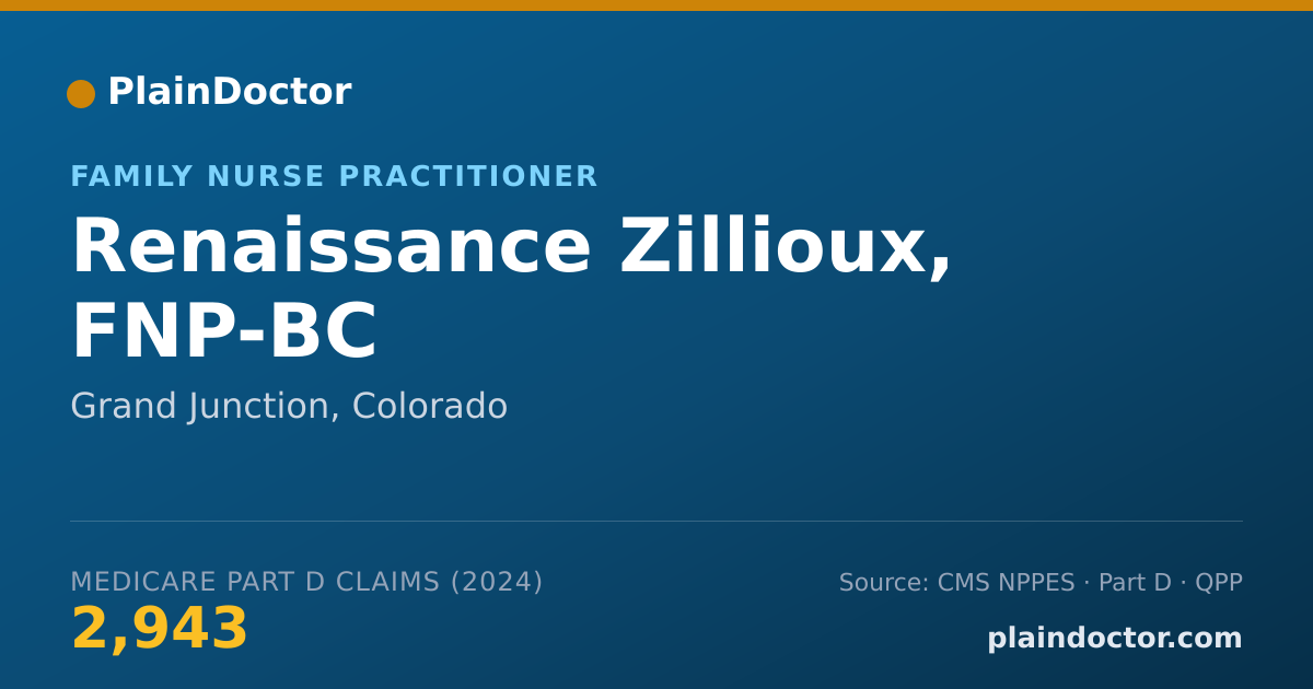 Shareable card for Renaissance Zillioux, FNP-BC - Nurse Practitioner, Grand Junction, CO