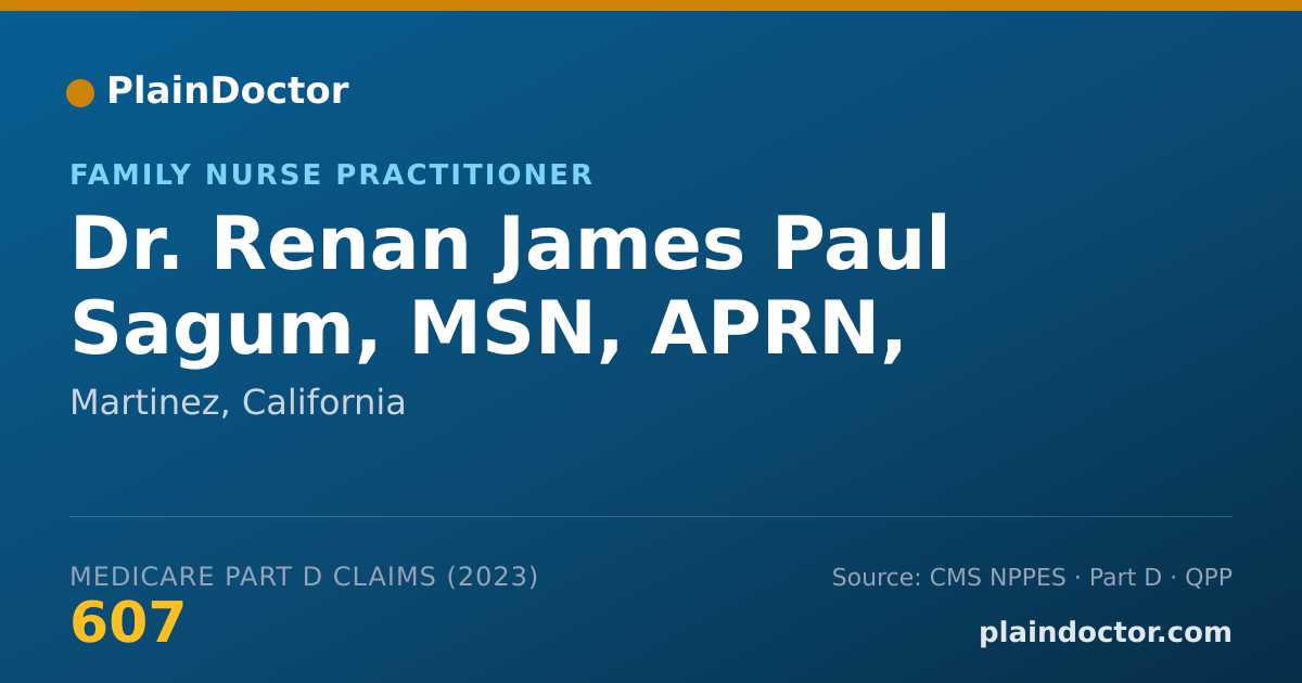 Shareable card for Renan James Paul Sagum, MSN, APRN, FNP-BC - Family Nurse Practitioner, Martinez, CA