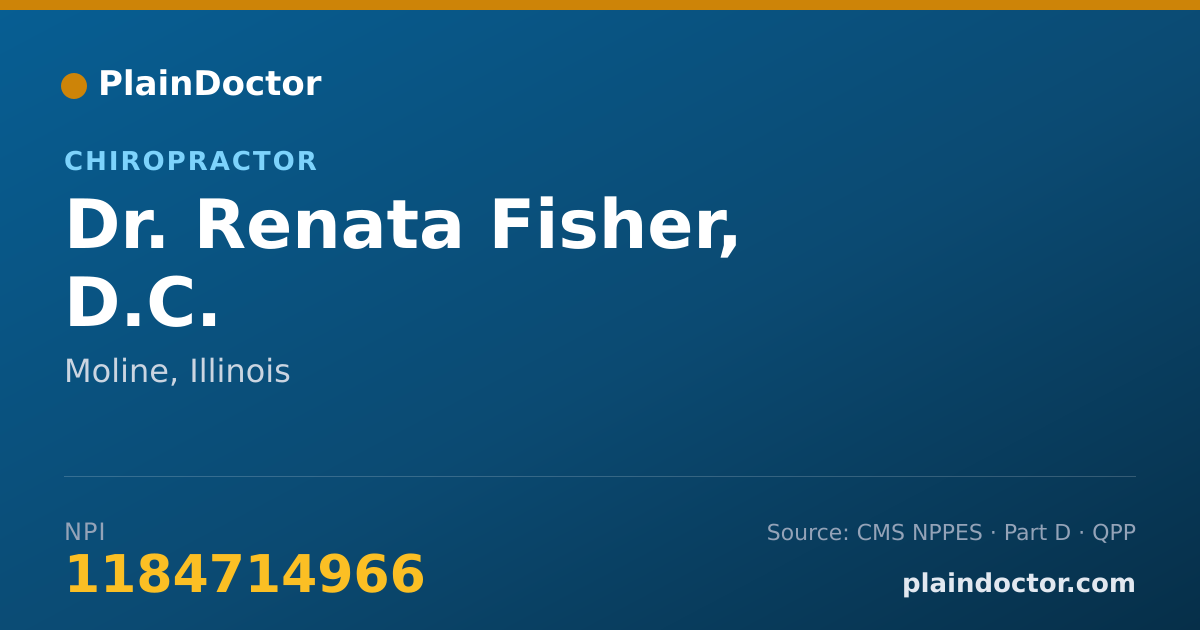 Shareable card for Renata Fisher, D.C. - Chiropractor, Moline, IL