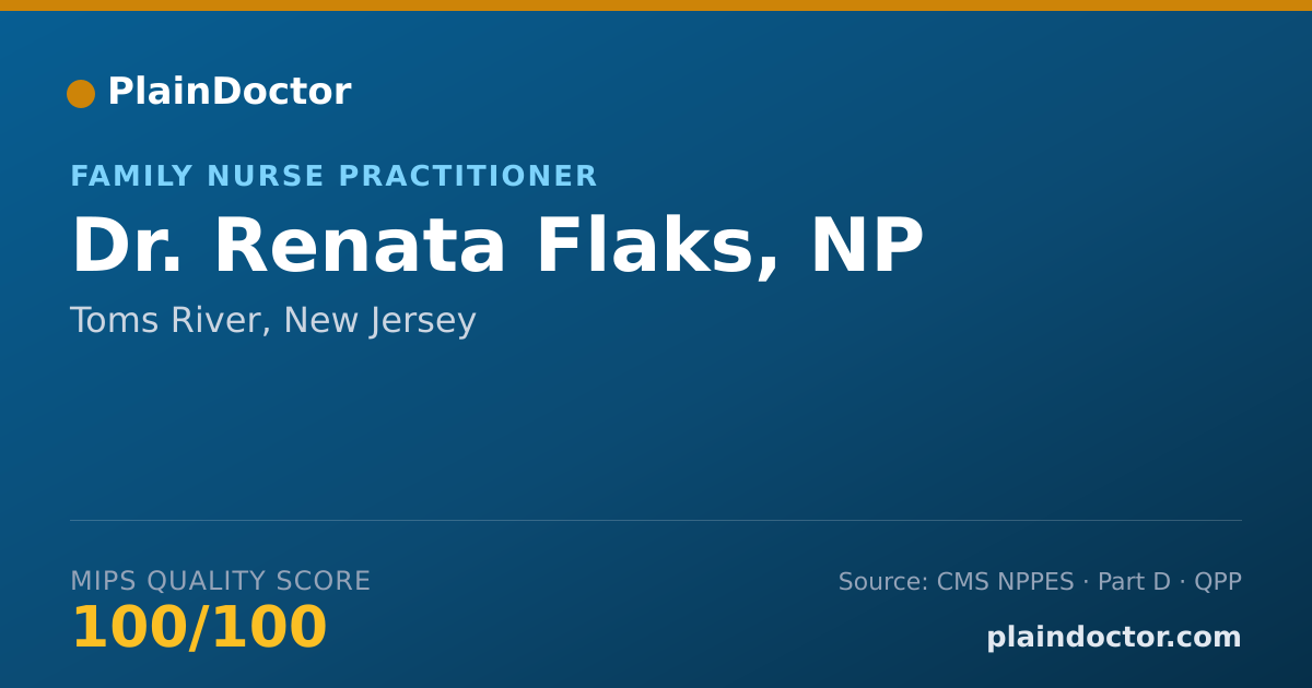 Shareable card for Renata Flaks, NP - Family Nurse Practitioner, Toms River, NJ