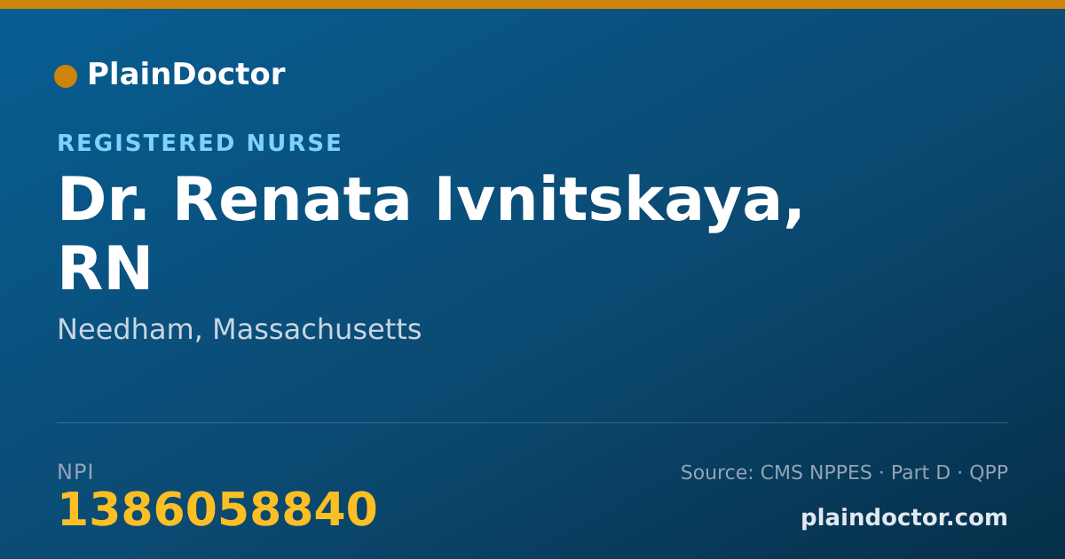 Shareable card for Renata Ivnitskaya, RN - Registered Nurse, Needham, MA