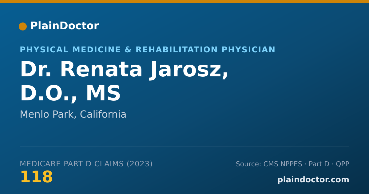 Shareable card for Renata Jarosz, D.O., MS - Physical Medicine & Rehabilitation Physician, Menlo Park, CA
