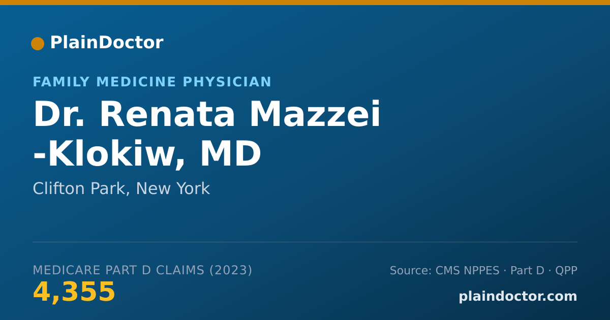 Shareable card for Renata Mazzei -Klokiw, MD - Family Medicine Physician, Clifton Park, NY