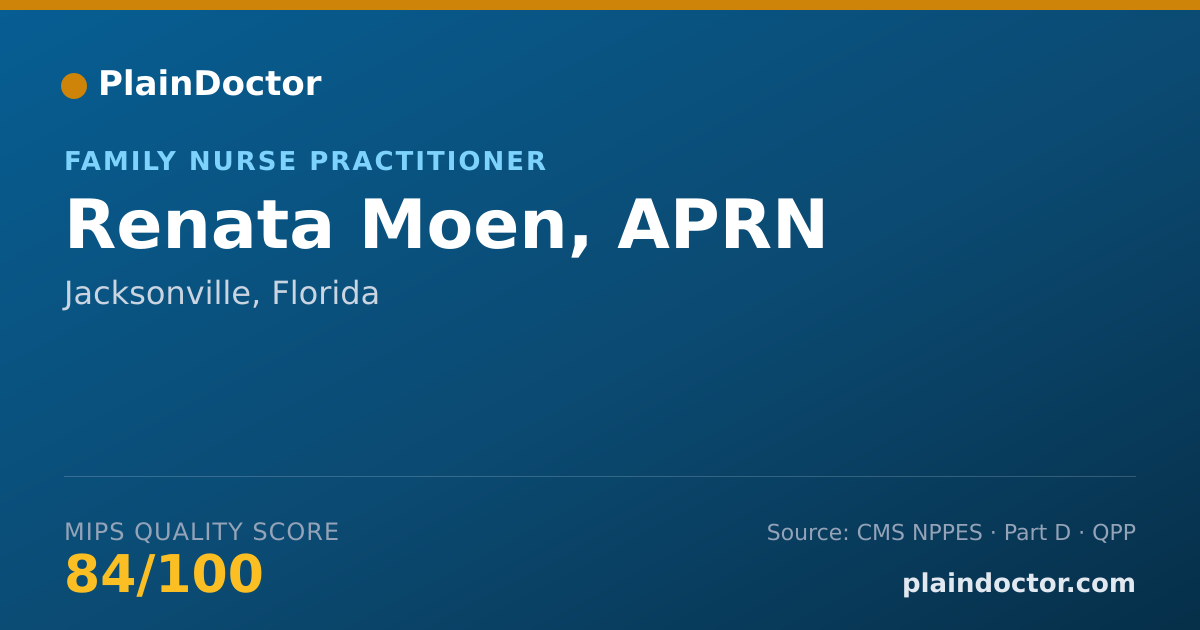 Shareable card for Renata Moen, APRN - Nurse Practitioner, Jacksonville, FL
