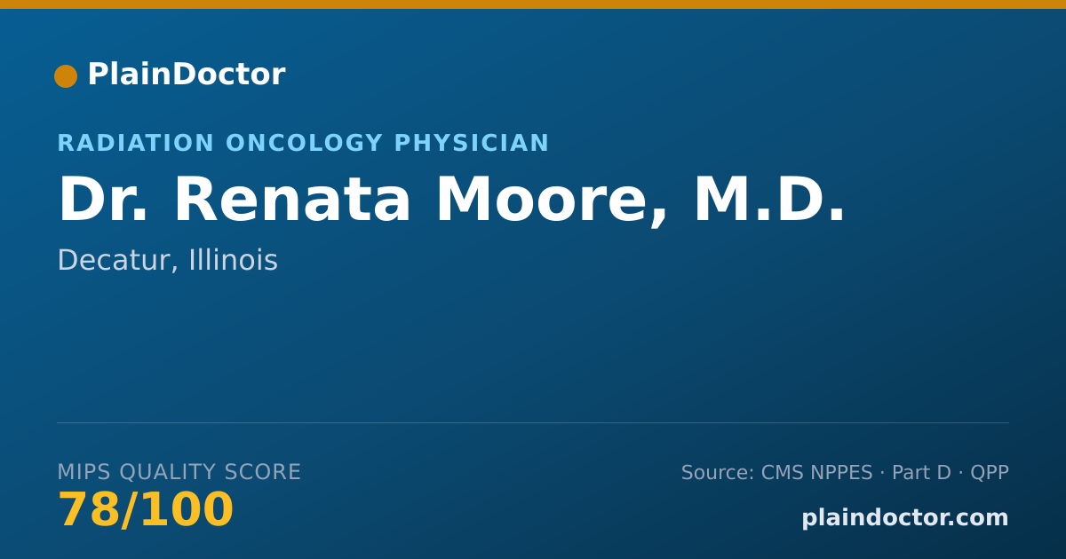 Shareable card for Renata Moore, M.D. - Radiation Oncology Physician, Decatur, IL