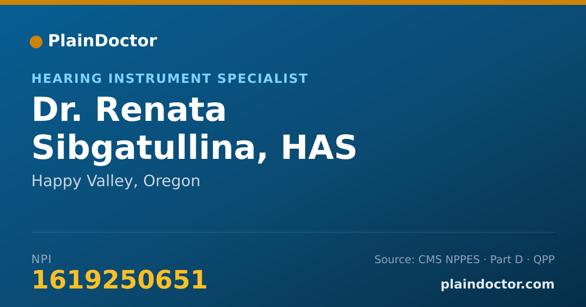 Shareable card for Renata Sibgatullina, HAS - Hearing Instrument Specialist, Happy Valley, OR