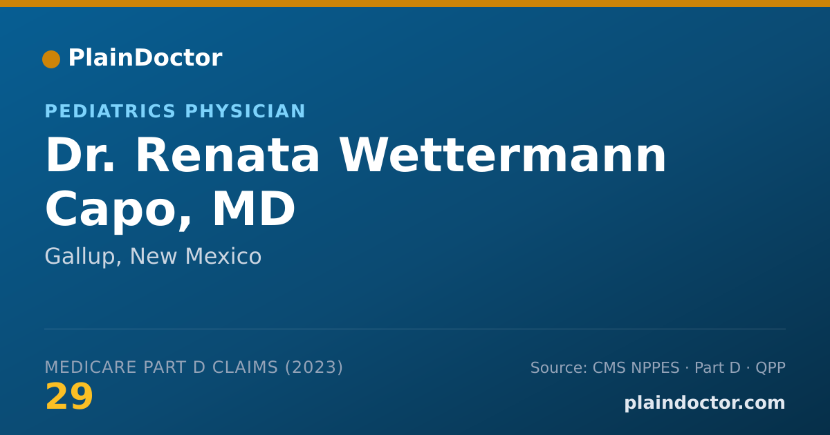 Shareable card for Renata Wettermann Capo, MD - Pediatrics Physician, Gallup, NM